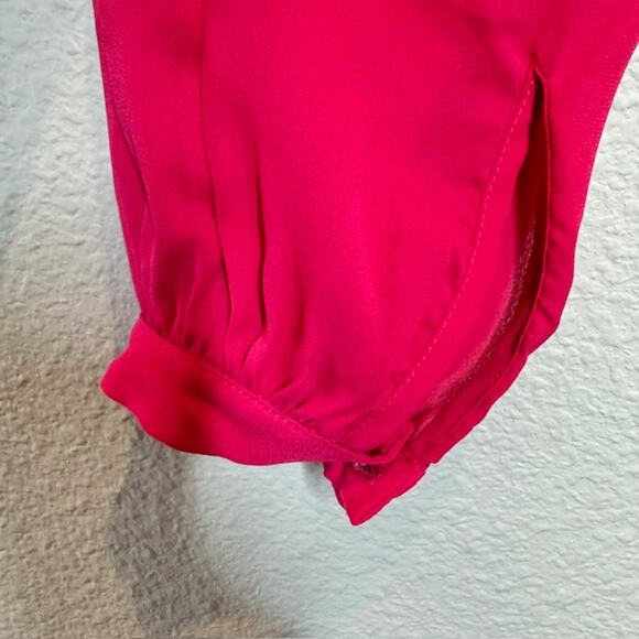 Vintage Cache Flowy Chiffon Pink Mini Dress Medium - Picture 3 of 13